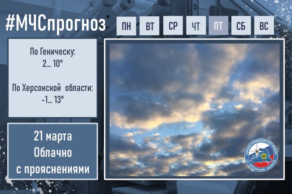 #МЧСпрогноз. марта в городе Геническ: