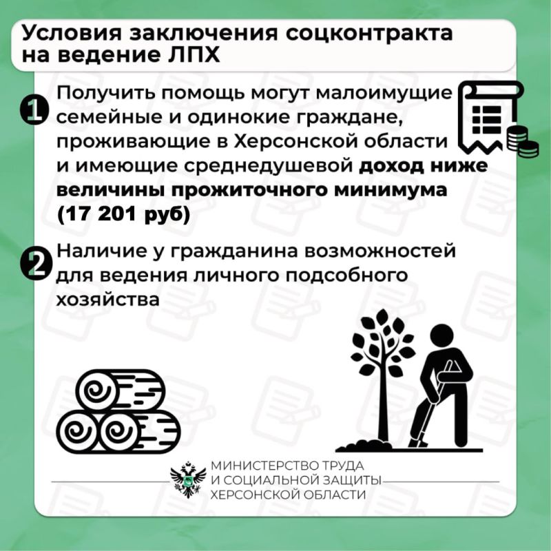 Социальный контракт для развития личного подсобного хозяйства Социальный контракт для развития личного подсобного хозяйства
