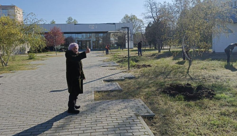 В Новой Каховке высаживают молодые деревья В Новой Каховке высаживают молодые деревья