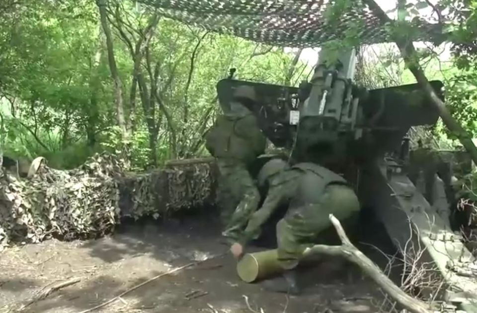 Боевая работа артиллерийского расчёта «Гиацинт-Б» на Херсонском направлении