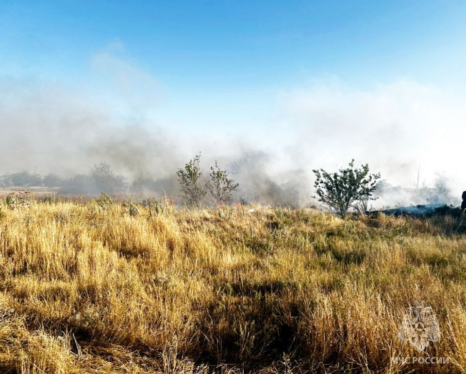 #ОперативкаМЧС84. В Геническом округе огнеборцы потушили крупный пожар В селе Драгоманово за пределами населенного пункта горел сухостой и 2 неэксплуатируемые хозпостройки