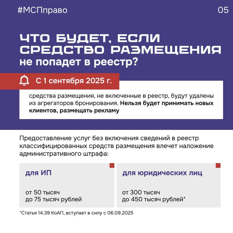 Успеть до 1 сентября: гостиницам, санаториям, базам отдыха и кемпингам нужно включиться в реестр классифицированных средств размещения Успеть до 1 сентября: гостиницам, санаториям, базам отдыха и кемпингам нужно включиться в реестр классифицированных средств размещения