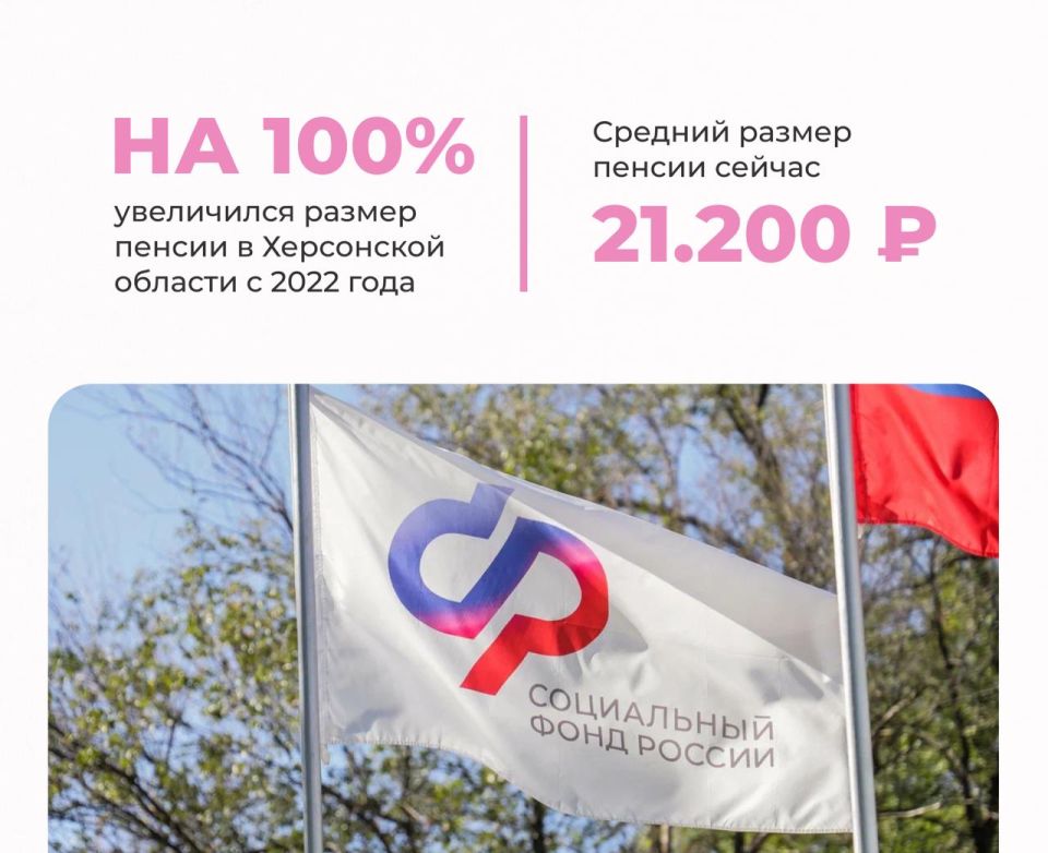 В Херсонской области с 2022 года на 100% увеличился размер пенсии В Херсонской области с 2022 года на 100% увеличился размер пенсии