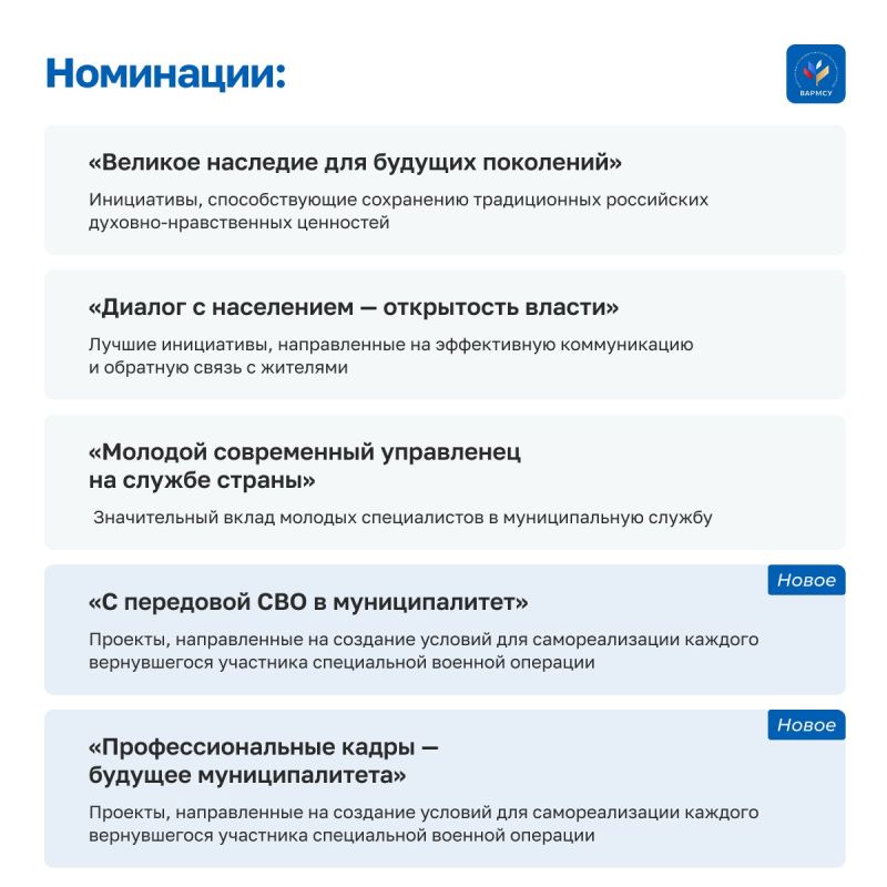 Объявлен старт III Всероссийской муниципальной премии «Служение» Объявлен старт III Всероссийской муниципальной премии «Служение»