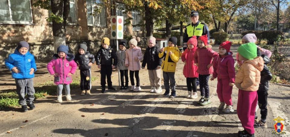 В Чаплынском округе Херсонской области сотрудники Госавтоинспекции провели профилактическое мероприятие для детсадовцев