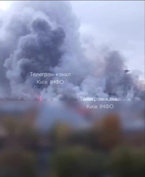 Масштабный пожар в Киеве на левом берегу