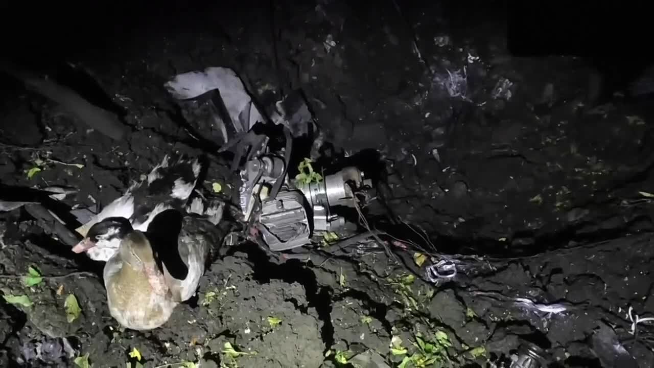 Последствия ночной атаки БПЛА в Луганске
