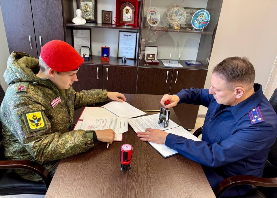 В следственном управлении состоялась рабочая встреча с представителем штаба регионального отделения «ЮНАРМИЯ»