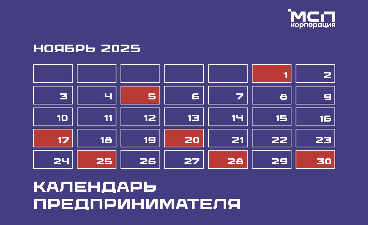 Новый Календарь предпринимателя Ноябрь 2025