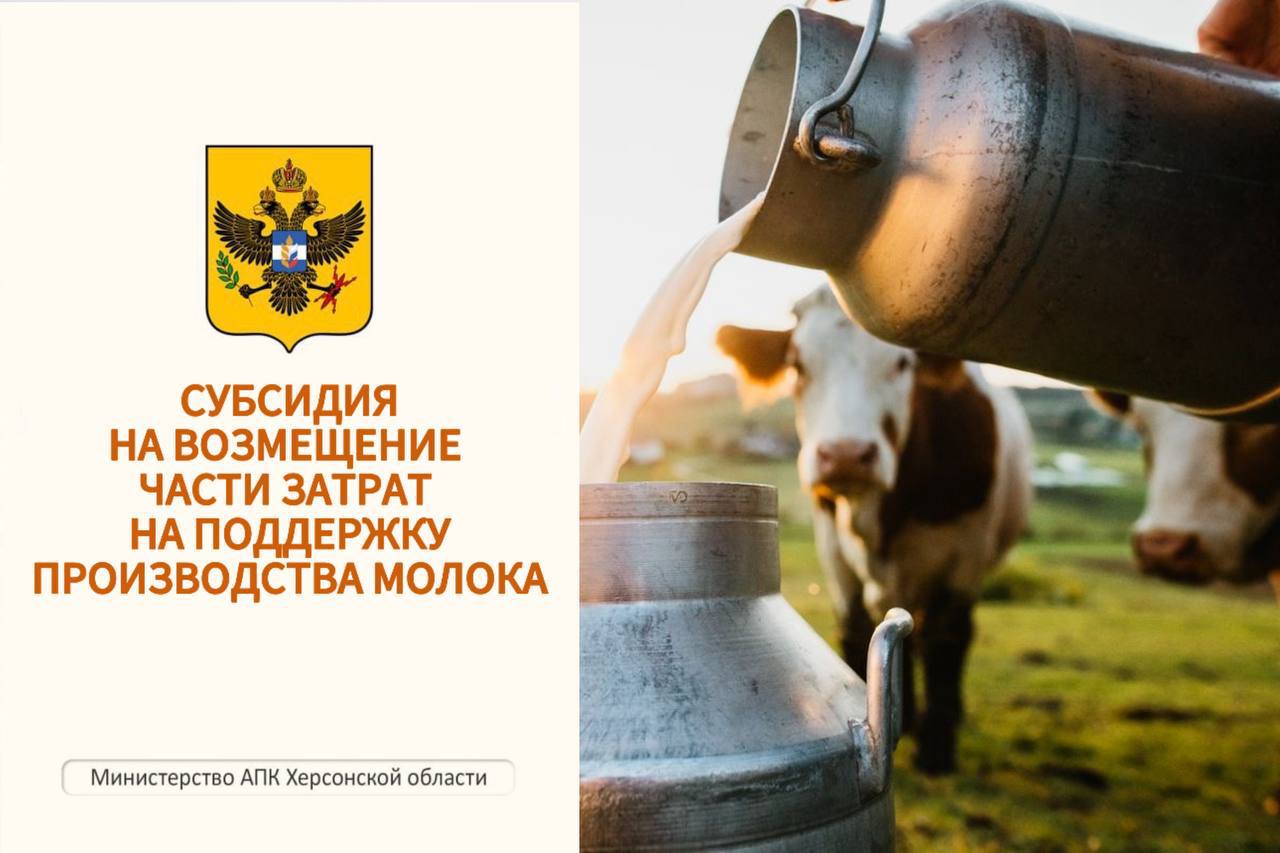 Министерство АПК Херсонской области начинает прием заявок на получение субсидии на поддержку производства молока