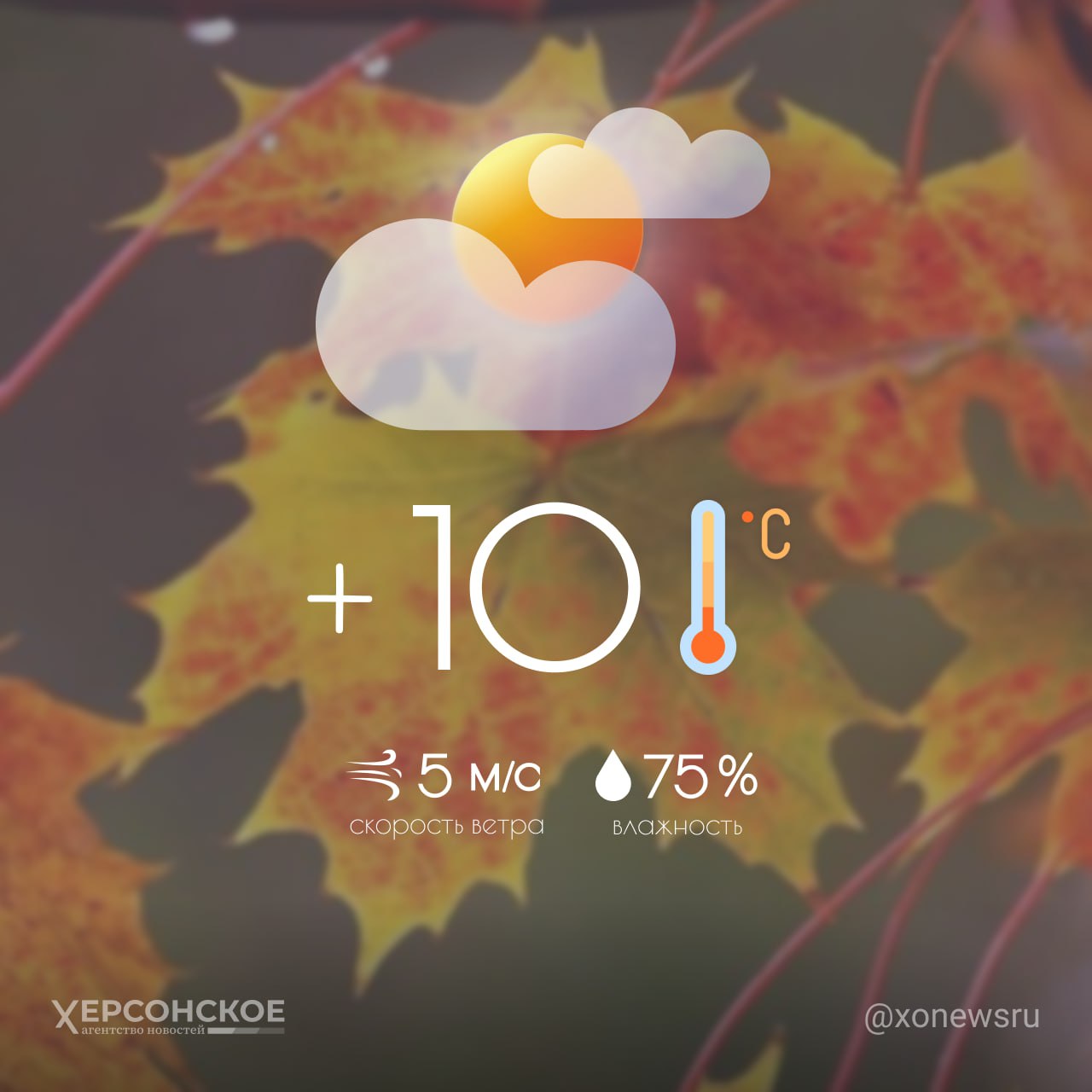 Облачная с прояснениями погода ожидается в Херсонской области в среду