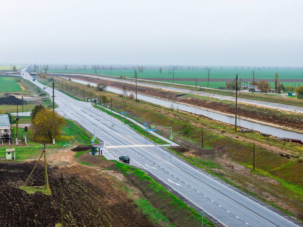 В Херсонской области обновили 35 км дороги между Новой Каховкой и Геническом