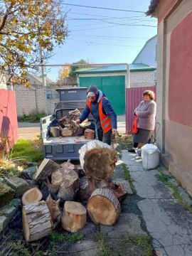 Владимир Сальдо помог обеспечить дровами пожилую жительницу Геническа