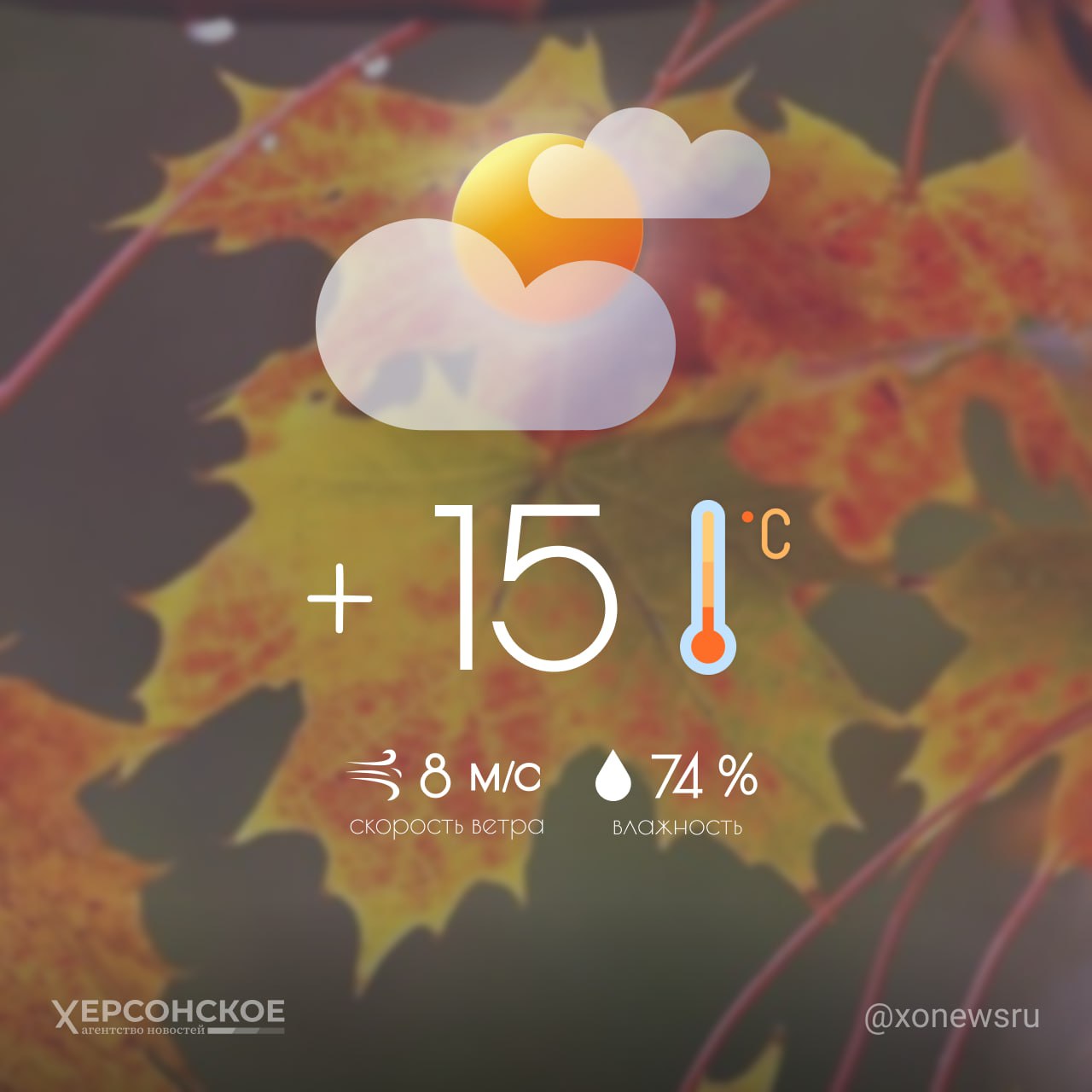 Облачная с прояснениями погода ожидается в Херсонской области в понедельник