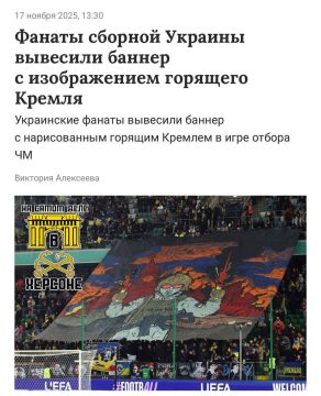 "Спорт вне политики".... Украинские болельщики решили покреативить на матче с Исландией, выкатив баннер с горящим Кремлём и фанатом в форме ВСУ, размахивающим фаерами