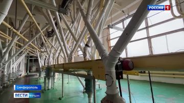 В Симферополе один из крупнейших элеваторов Крыма производит 40% всей потребляемой муки на полуострове, а также Херсонской и Запорожской областей