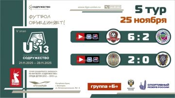 Итоги 5 тура Лиги «Содружество» (U-13)!