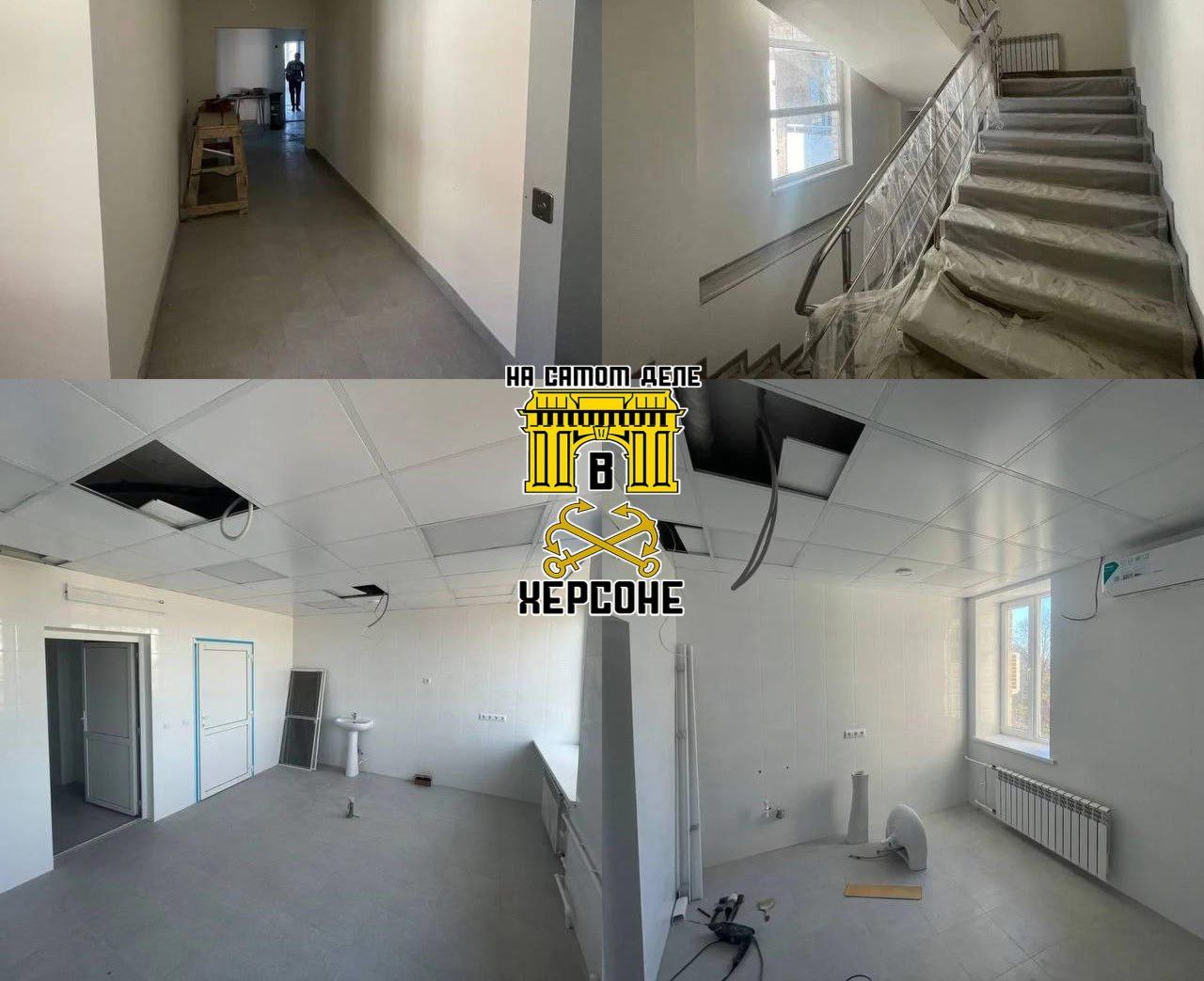 В Генической больнице близится к завершению реконструкция лечебного корпуса – работы выполнены на 87%