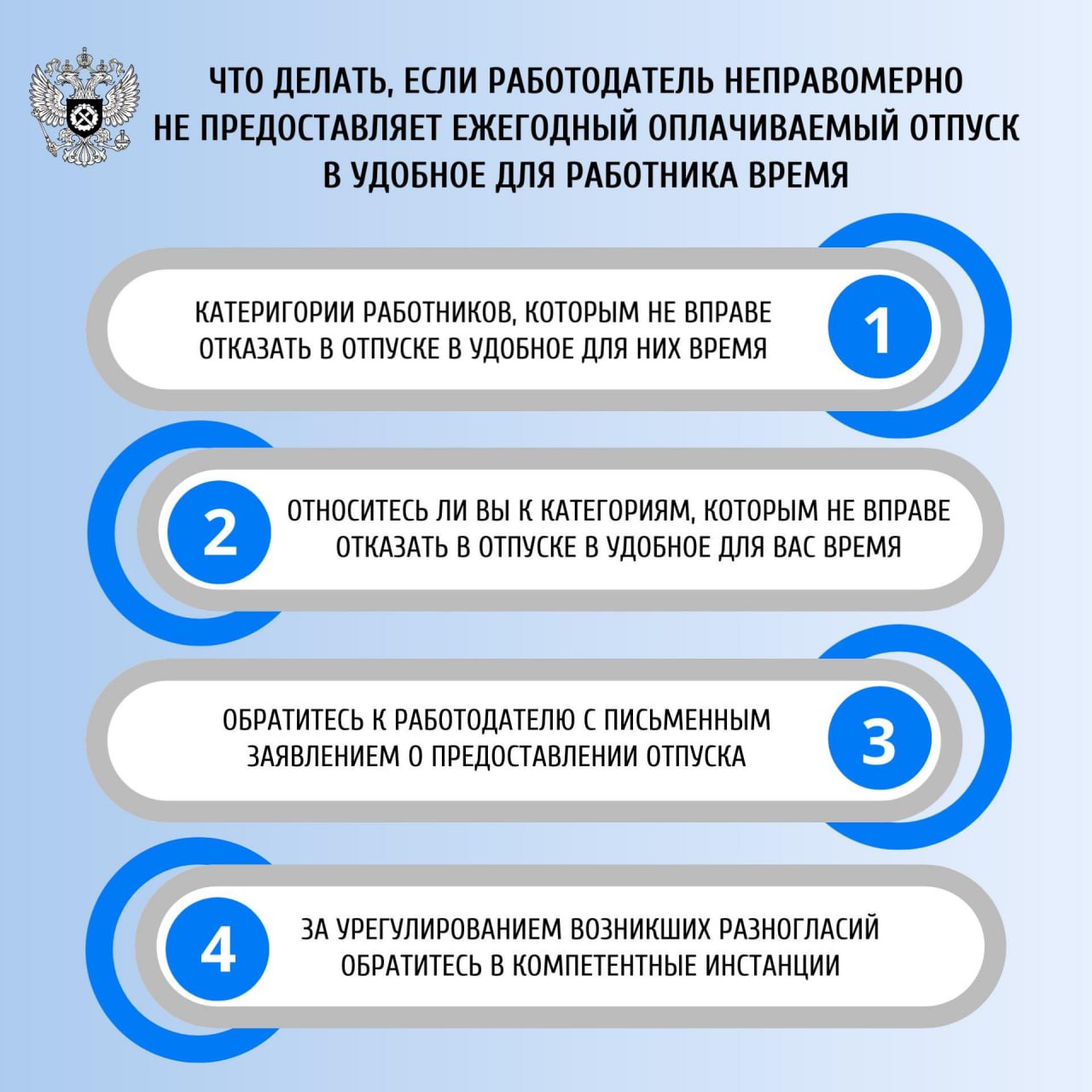 Что делать, если работодатель неправомерно не предоставляет ежегодный оплачиваемый отпуск в удобное для работника время