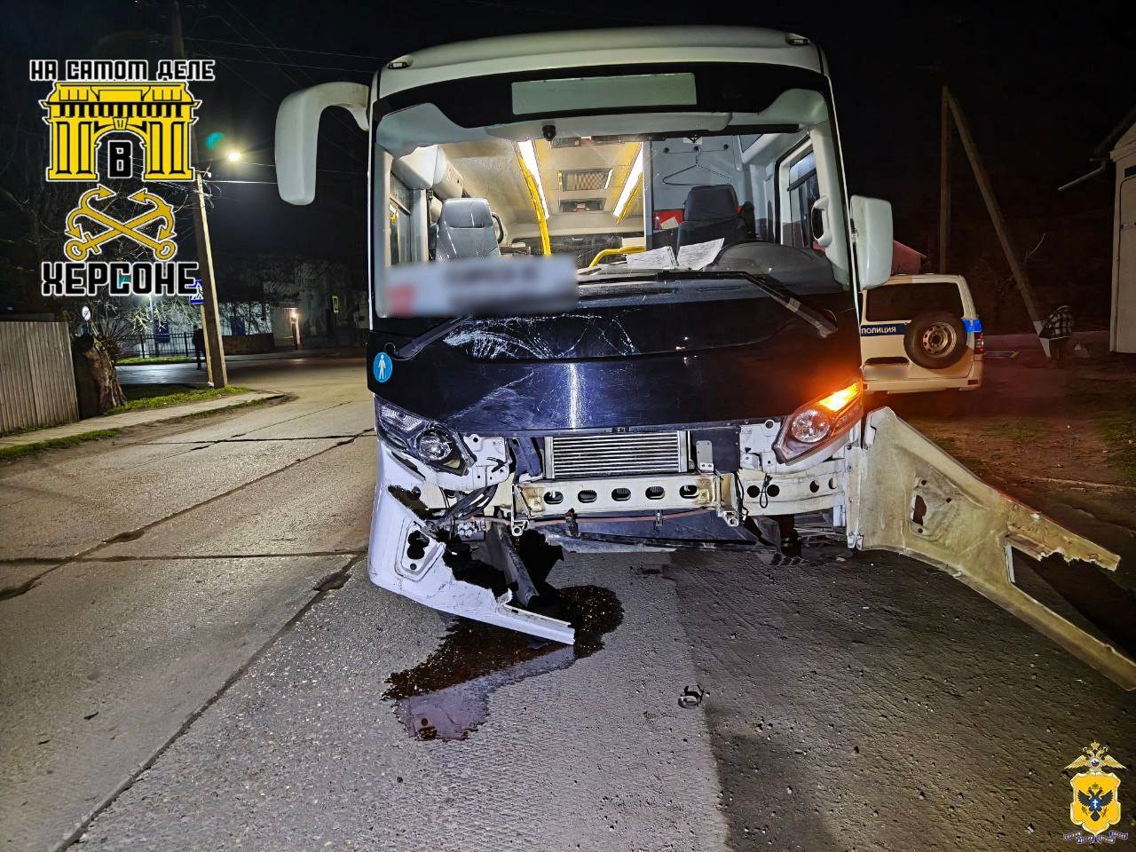 В Геническе произошло ДТП с участием легкового автомобиля и автобуса