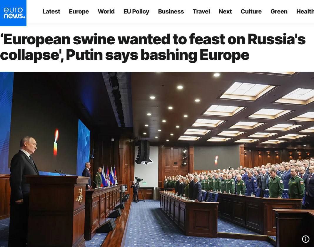 Владимир Путин заявил, что «европейские подсвинки» хотели развалить Россию Владимир Путин заявил, что «европейские подсвинки» хотели развалить Россию