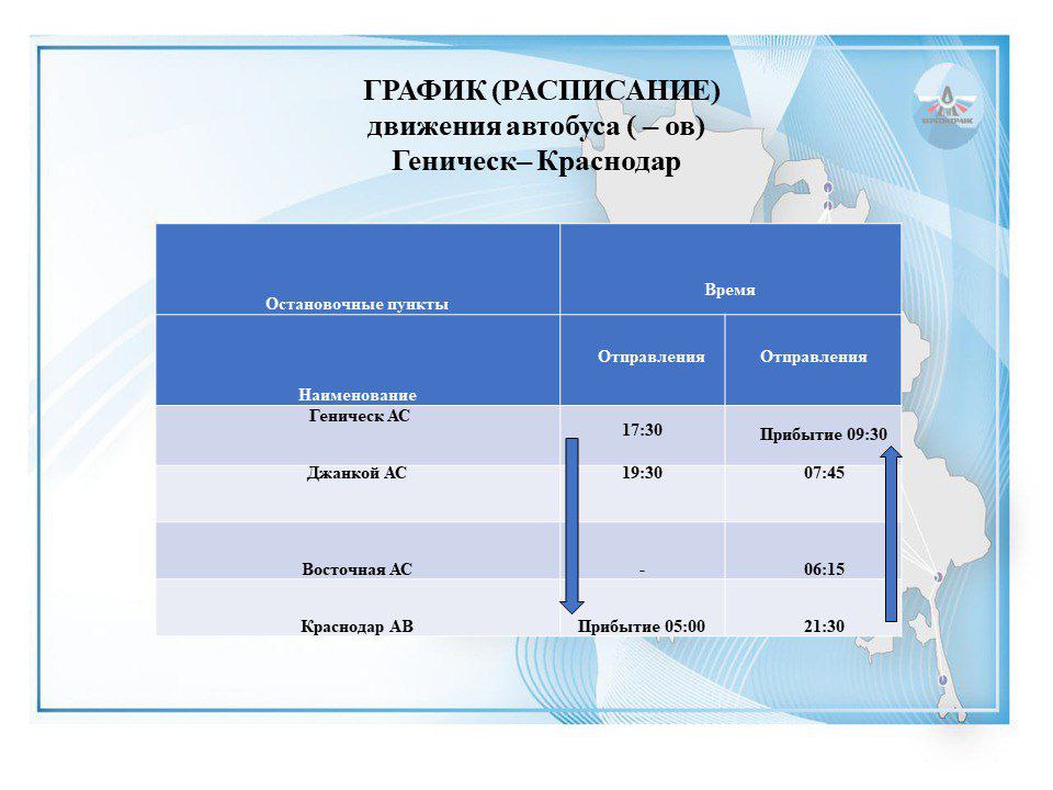 Херсонтранс: Открылось прямое автобусное сообщение Геническ — Краснодар!