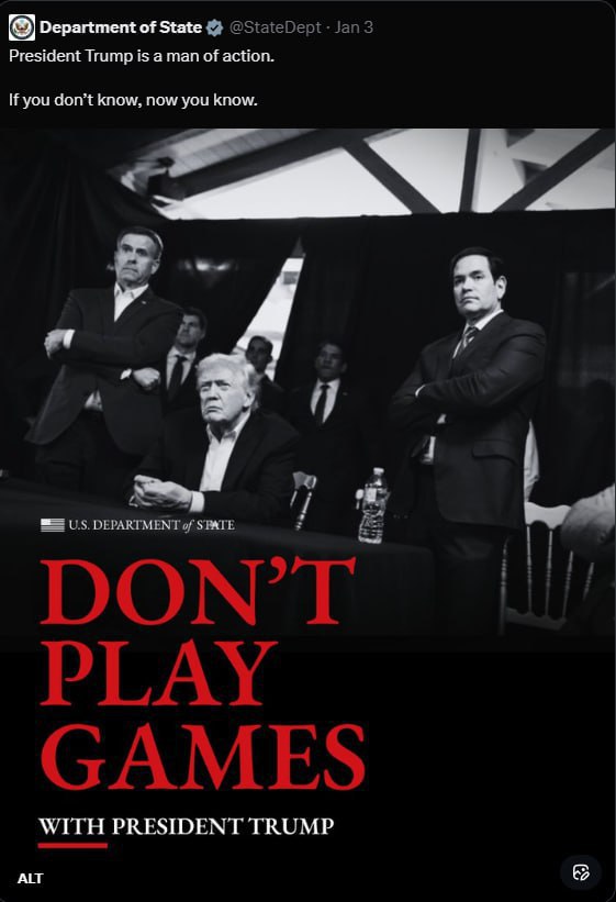 "Не играйте в игры с президентом Трампом": посты с такой надписью появились в аккаунтах Госдепартамента США на иностранных языках в X "Не играйте в игры с президентом Трампом": посты с такой надписью появились в аккаунтах Госдепартамента США на иностранных языках в X