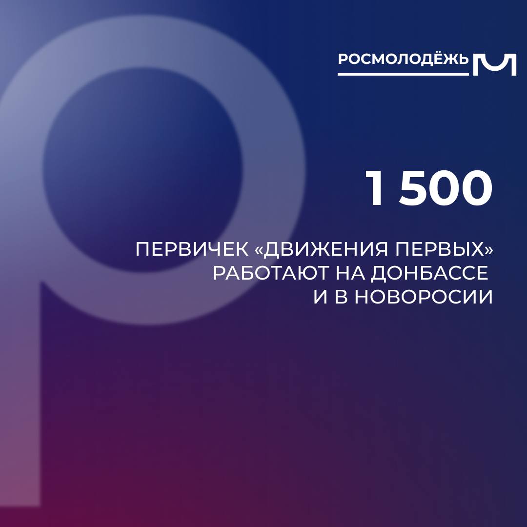 Более 1,5 тыс. первичек «Движения первых» работают на Донбассе и в Новоросии
