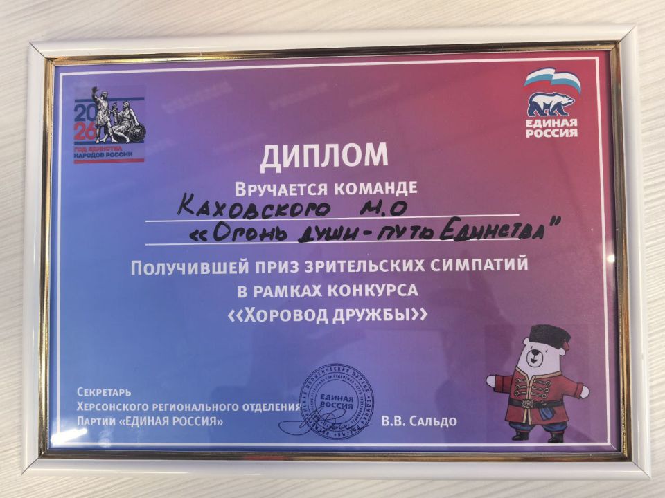 Павел Филипчук: Команда Каховского округа получила приз зрительских симпатий на фестивале «Хоровод дружбы» Павел Филипчук: Команда Каховского округа получила приз зрительских симпатий на фестивале «Хоровод дружбы»