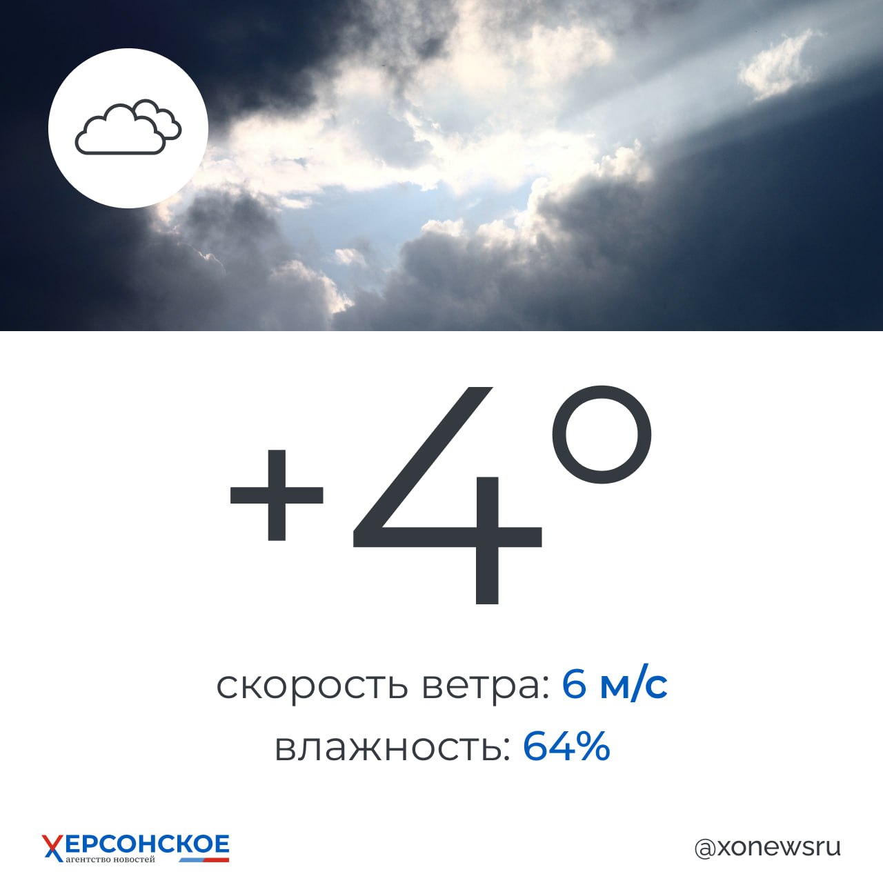 Переменная облачность будет в Херсонской области в воскресенье