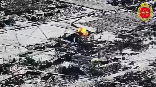 Минобороны России: Специалисты войск БПС «Геранью» разнесли вражеский склад дронов