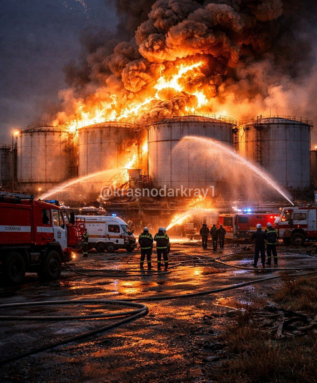 Ночью ВСУ атаковали дронами нефтебазу на Кубани – там вспыхнул пожар