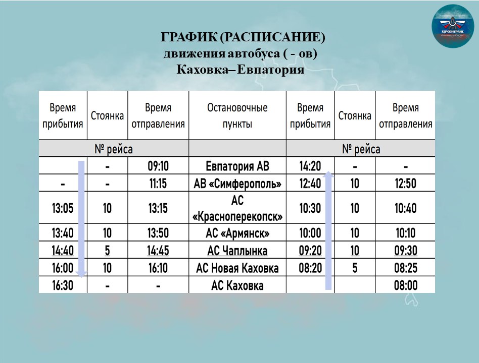 Херсонтранс: Уважаемые пассажиры!. Информируем вас о внесении изменений в расписание маршрута