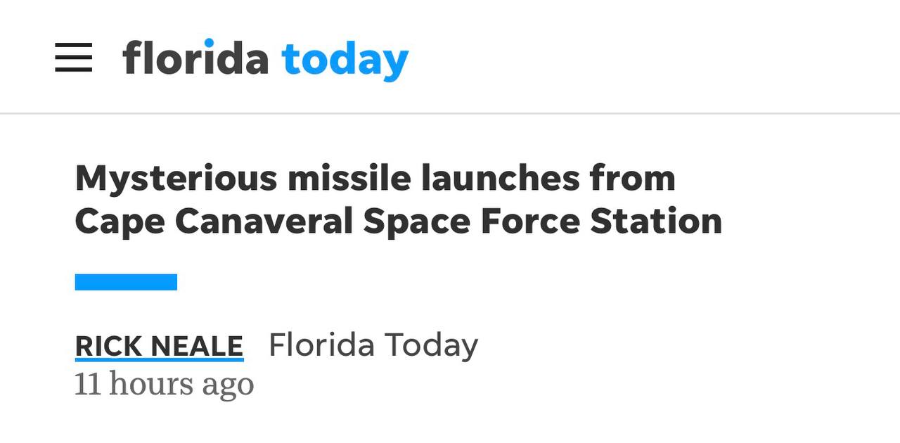 В США прошли испытания неизвестной ракеты, — Florida Today