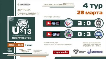 Итоги 4 тура Лиги «Содружество» (U-13)!