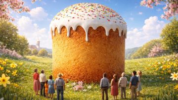 В Крыму испекли гигантский пасхальный кулич весом 600 килограммов