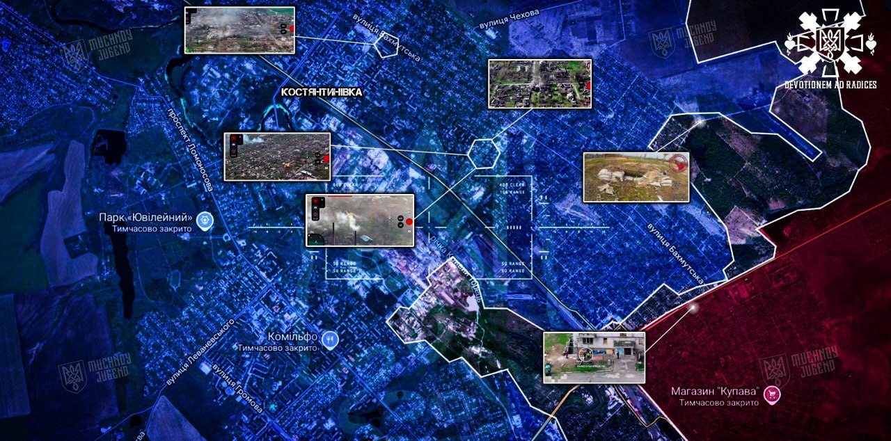 В Константиновке, где идут бои, местные жители «открыто демонстрируют русскую символику», пишет украинский военный с позывным «Мучной»