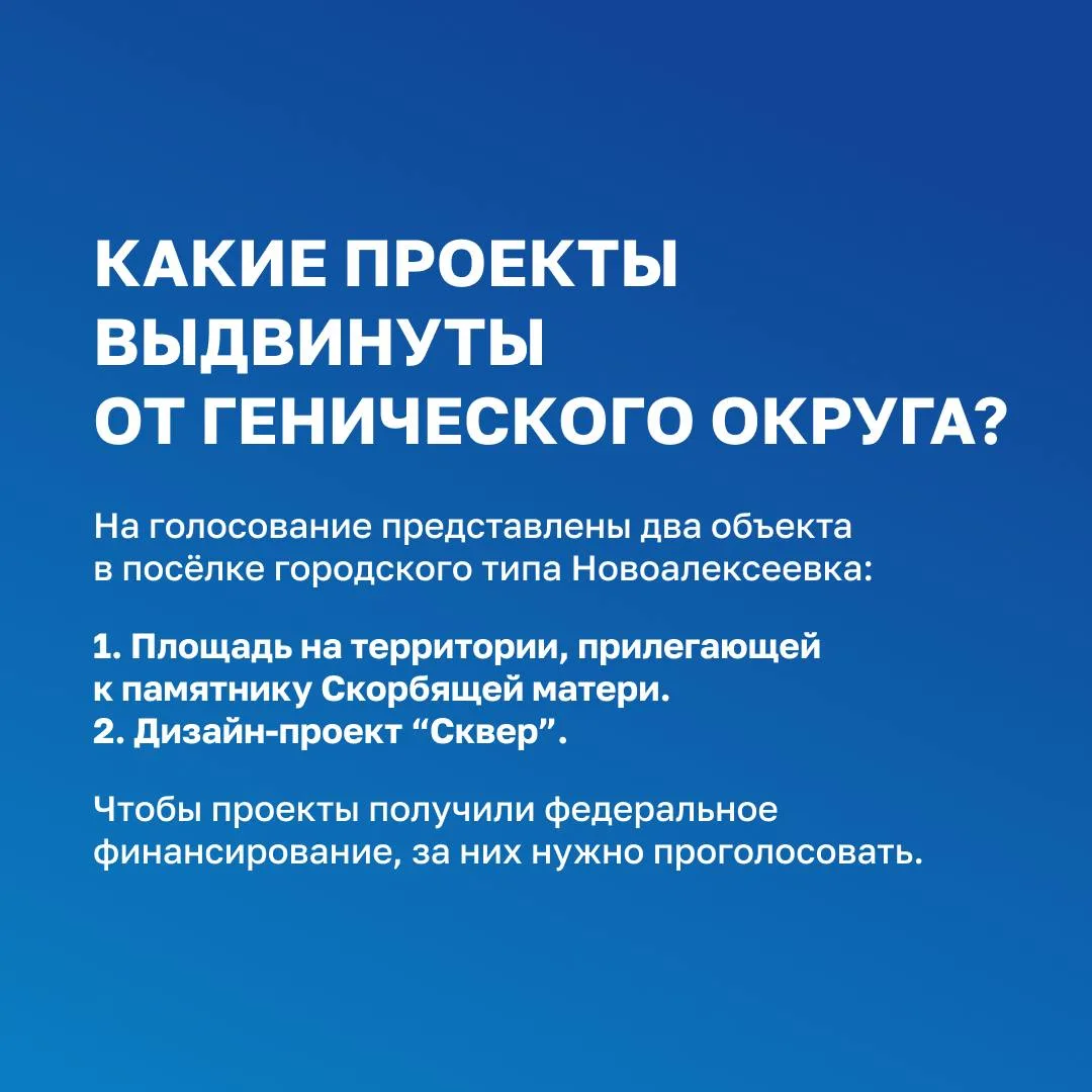 Генический округ выдвинул два проекта на голосование ФКГС Генический округ выдвинул два проекта на голосование ФКГС