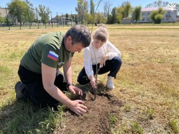 Школьники Скадовского округа высадили 120 деревьев в память о героях