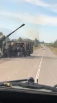Дорогами войны .... На видео уничтоженная украинская 155-мм САУ 2С22 Богдана Телеграм-канал Херсонский Вестник