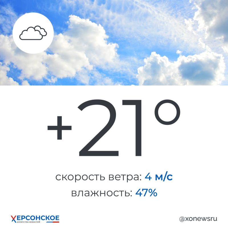 Переменная облачность будет в Херсонской области в понедельник