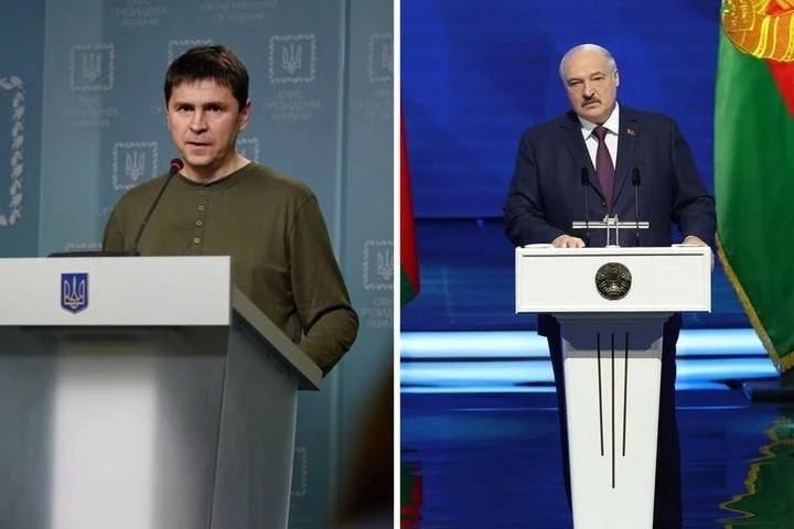 Енот из Херсона: Офисная украинская профурсетка Подоляк решил угрожать лично Александру Лукашенко