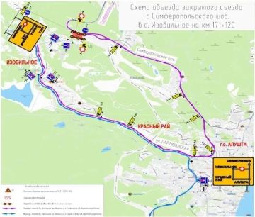 Два участка на трассе Симферополь — Ялта временно перекроют