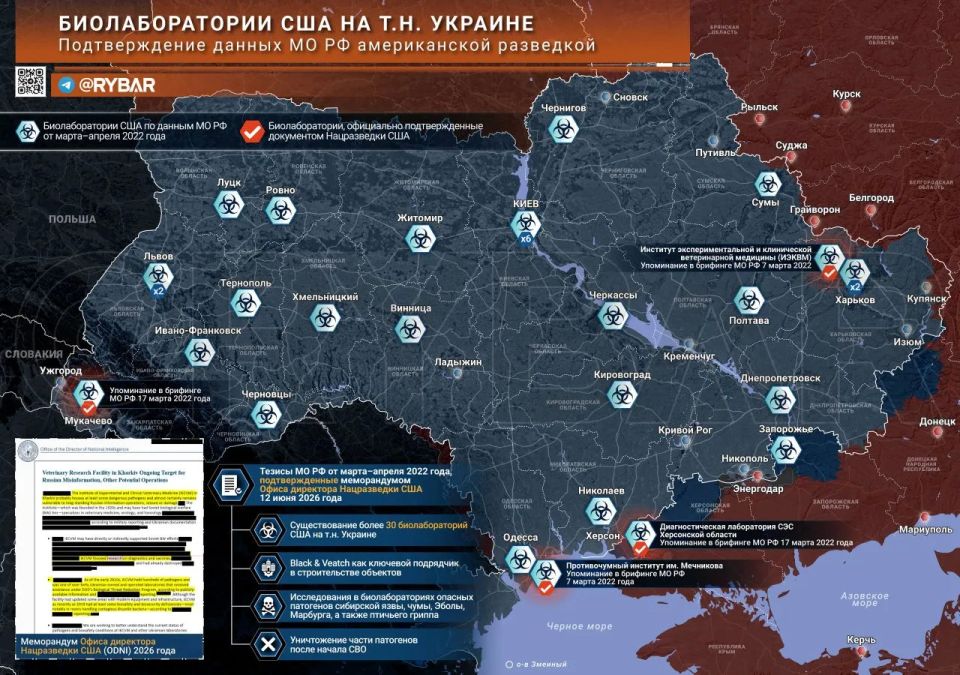 Тайное стало явным. США признали биолаборатории на т.н. Украине