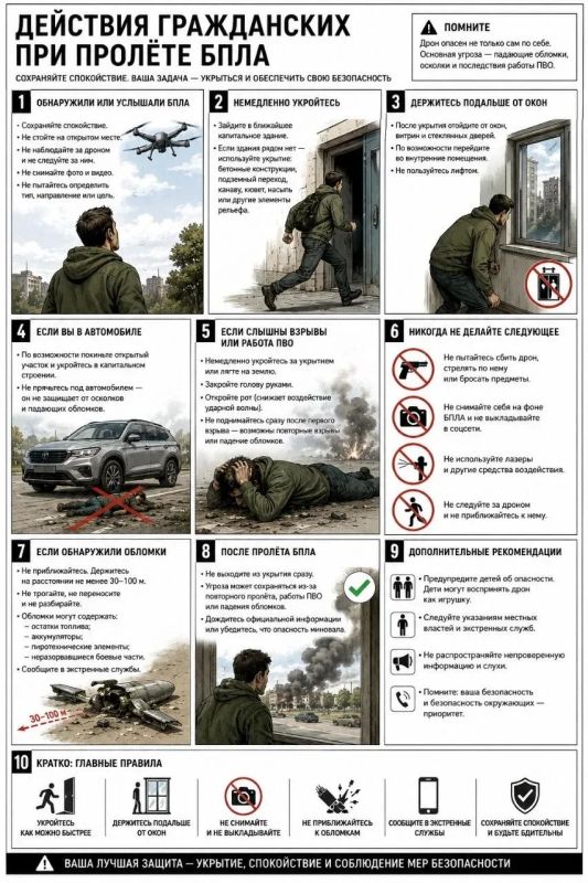 Памятка гражданскому при обнаружении или пролёте БПЛА