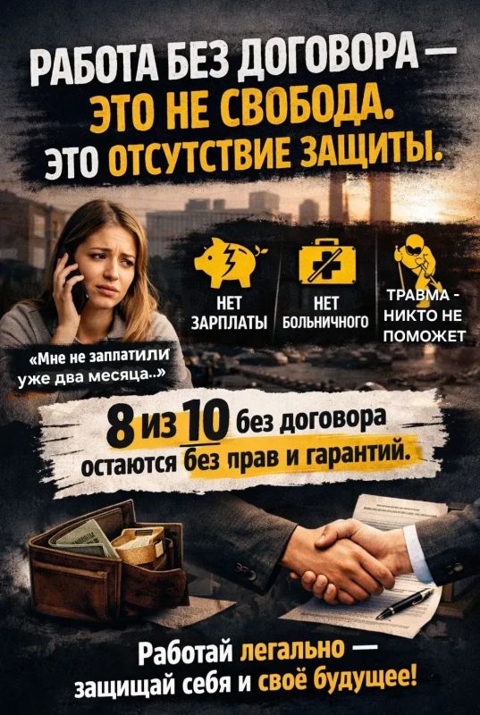 РАБОТА БЕЗ ДОГОВОРА — ЭТО НЕ СВОБОДА, А ОТСУТСТВИЕ ЗАЩИТЫ