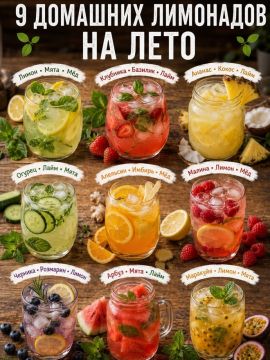 9 домашних лимонадов на лето