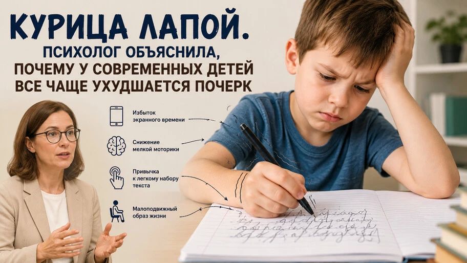 Как курица лапой. Психолог объяснила, почему у современных детей все чаще ухудшается почерк