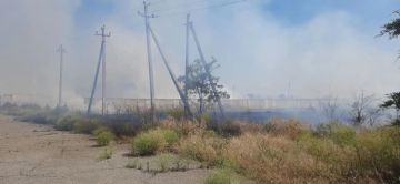 Возле села Коробки Каховского округа местные жители своими силами ликвидировали пожар