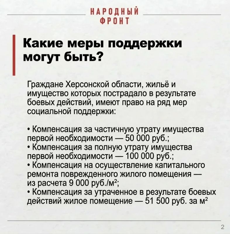Народный фронт поддерживает жителей Херсонской области, пострадавших от обстрелов Народный фронт поддерживает жителей Херсонской области, пострадавших от обстрелов